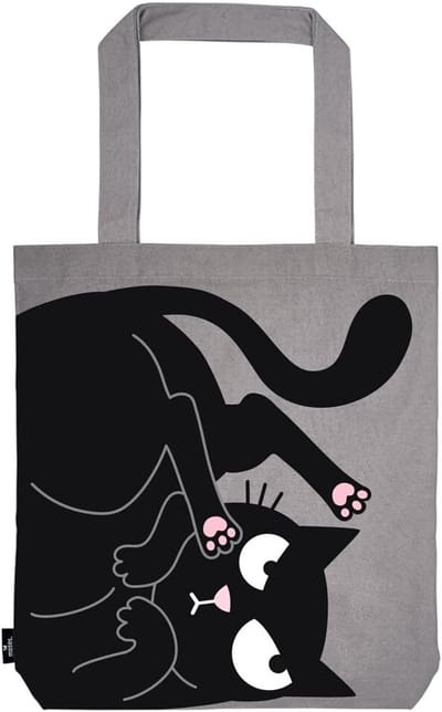 Ruime Katoenen Shopper met Kattenprint - Duurzame Stoffen Tas voor Boodschappen en Dagelijks Gebruik