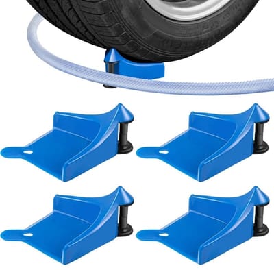 4 stuks - Slanggeleider voor auto / Slangbeschermer voor om de band / Anti-blijfhaakgeleider voor wasstraat - Blauw