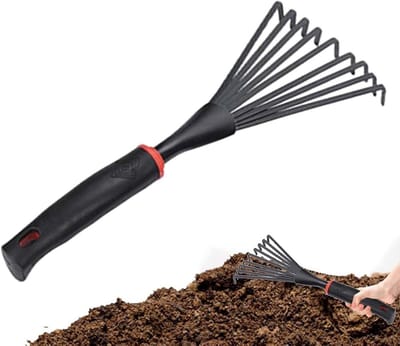 Handhark Metaal - Tuingereedschap Hark - Bodem Losmaken - 9 Tanden - 118 cm Breed - Metaal