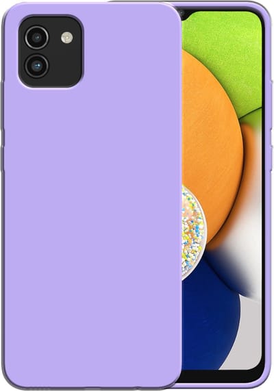 Smartphonica Siliconen hoesje voor Samsung Galaxy A03 case met zachte binnenkant - Paars geschikt voor Samsung Galaxy A03