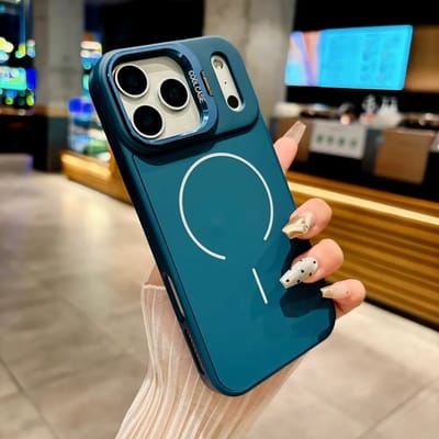 MagSafe Case met Lensbescherming & Standaardfunctie Blauw - Hoesje Geschikt voor: iPhone Air