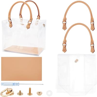 Transparante Boodschappentas Maken Kit voor Handgemaakte Tassen met Accessoires en Gereedschap voor Volwassenen en Beginners, Inclusief Bodem en Handvat