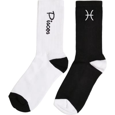 Mister Tee - Pisces Zodiac 2-Pack Sokken - 39/42 - Zwart/Wit