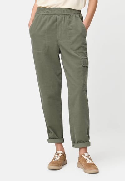 camel active Cargo broek gemaakt van puur katoen - Maat womenswear-33/30 - Grijs - Groen