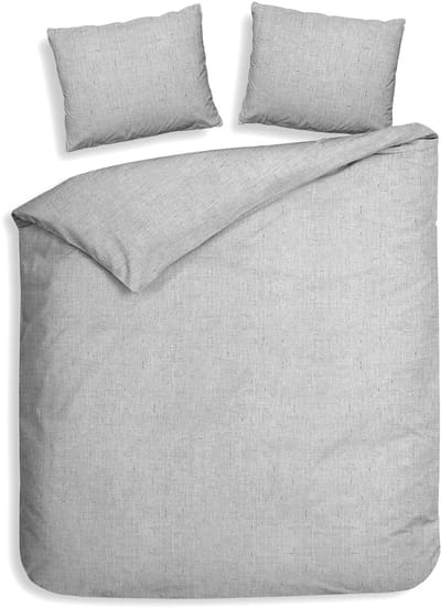 Heckettlane Dekbedovertrek Franela - Flanel - Lits-Jumeaux - 240x200-220 cm - Grijs