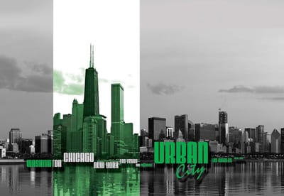 Fotobehang City Skyline | XL - 208cm x 146cm | 130g/m2 Vlies
