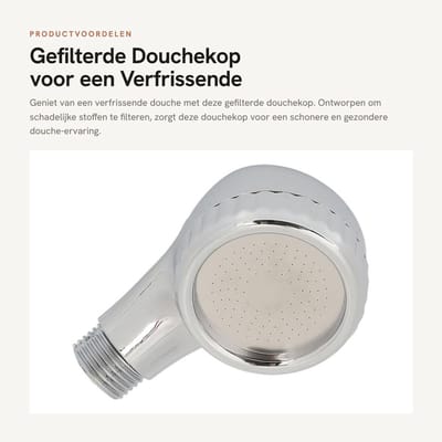 Dailygoods- Douchekop Gefilterd - Roestvrijstalen Mondstuk - Duurzaam ABS - Gemakkelijke Installatie - Ideale Vervanging - Veilig en Schokbestendig - Douchekoppen