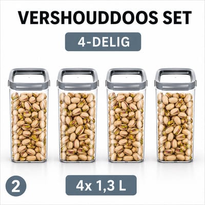 Curver - 4x Vershouddoos van 1,3 L - Dry Food Storage