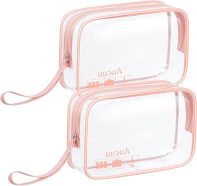 Transparante Toilettas Set van 3 - Waterdichte Reistas met Rits voor Cosmetica en Make-up voor Dames, Heren en Kinderen op Vakantie
