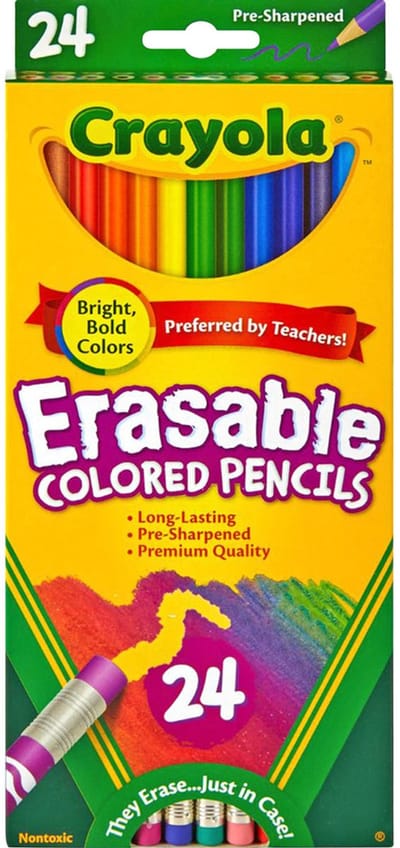 CRAYOLA UITWISBARE kleurpotloden 24 kleuren - Kleurpotloden - met gum