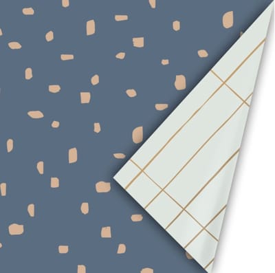 3M Cadeaupapier - 30cm breed - cadeaupapier - leuk inpakken - kado - inpakpapier - verpakken - Feestje - Dots blauw / Slim Tiles