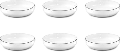 Medard de Noblat - Yaka Black - Salade en pastabord 20 cm - 6 delig - Porselein