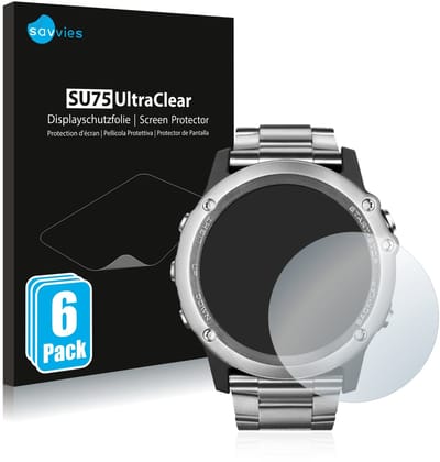 Savvies - Screenprotector voor Garmin Fenix 3 Saphir - Folie Beschermfolie transparant 6 Stuks