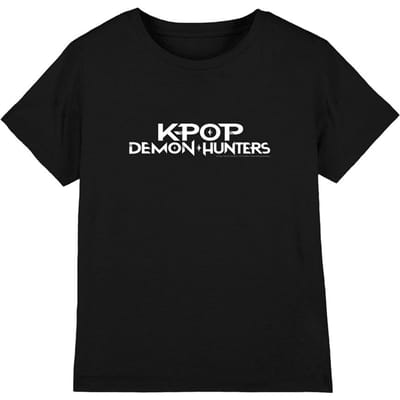 K-Pop Demon Hunters Kinderen/Kinderen Logo T-shirt (Zwart/Wit)