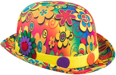Verkleed Bolhoed voor Volwassenen - Flower Power - Carnaval Clown Kostuum Hoedjes