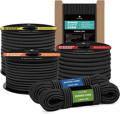 Elastisch Touw Zwart 4mm Doorsnede 5 Meter Lang voor Vastzetten en Bevestigen