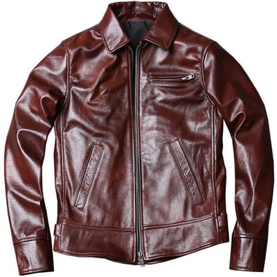 Lente Eerste Laag Koeienhuid Olieleer Kort Slim Fit Motorleerjack voor Heren M gray