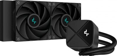 DeepCool LS520S ZERO DARK - Vloeistofkoelsysteem processor afmeting radiator: 240 mm - voor: Intel LGA: 115x, 1700, 1200 - AMD AM5, AM4 - 2x 120 mm Fans - White LED - zwart