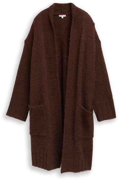 Tom Tailor - Plus Size - Oversized vest met wol - Maat 46 - dark pecan brown melange