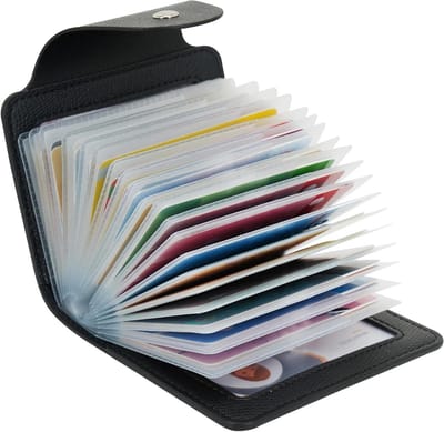 Creditcard Houder - Kaarthouder Portemonnee - Kaarten Organiseren - 42 Kaartsleuven - 11 cm x 9.5 cm - Zwart