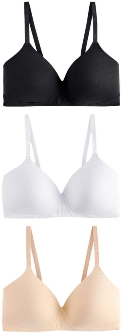 Next - Dames - DD+ ultiem comfort beha's van katoenmix verpakking van 3 - Zwart