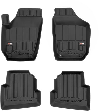 FROGUM PROLINE 3D Set - Rubberen Automatten + Kofferbakmat - Geschikt voor VW POLO IV Hatchback (2001-2009) - 5-deurs - Hoge laadvloer - Zwart