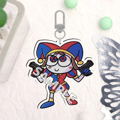 Voor TADC Acryl Sleutelhanger Caine Gummigoo Ragatha Kinger Pomni Gangle Anime Peripheral Rugzak Hanger Festival Cadeau black