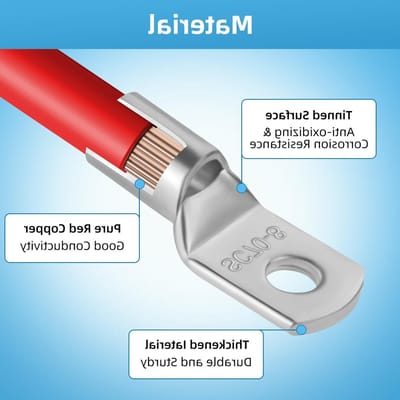 10 Tube Lugs 6 mm² met M8 Gat, Dikke Koper Ring Lugs en 10 Stuks Warmtekrimpbuizen 3:1 voor Elektrische Verbindingen