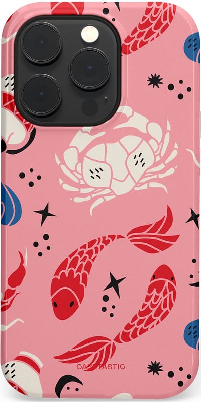 Casetastic hoesje geschikt voor Apple iPhone 14 Pro - MagSafe - Dubbellaagse bescherming - Zodiac in kleur - Fashion Case - Lichtroze Koraal Perzik