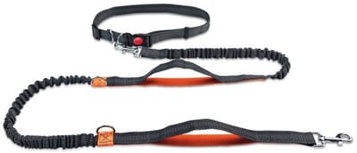 TOVBMUP Hondenriem - Looplijn - Hardloopriem Hond - Reflecterend - met Heupriem - tot 240 cm - Voor honden tot 110 kg - Oranje