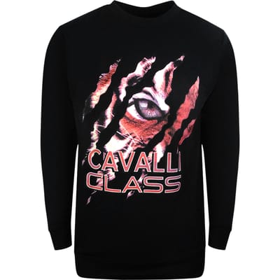 Cavalli Class Peeking Tiger Design zwart sweatshirt