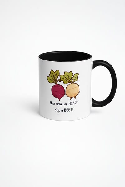 Grappige Biet Mok | 'You Make My Heart Skip a BEET' Koffiemok | Uniek Cadeau Liefde