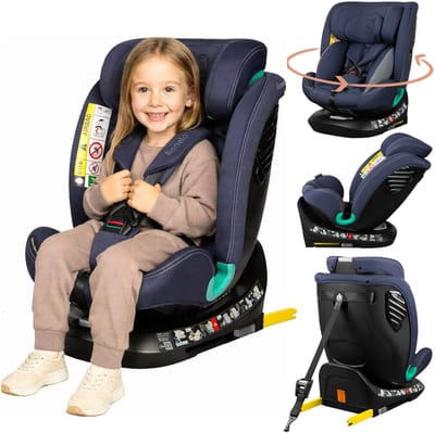 Lionelo Bastiaan One i‑Size Autostoel – 4-in-1 ISOFIX & Top Tether – Achterwaarts & Voorwaarts – 360° Draaibare EasyTurn Basis – Verstelbare Hoofdsteun & Memory Foam – 40–150 cm – Lange Gebruik & Hoog Veiligheidsniveau