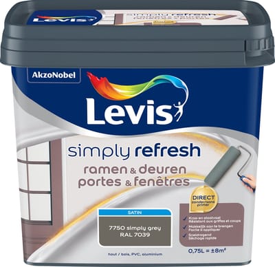 Levis - Simply Refresh Ramen En Deuren Satin - Simply Grey (Ral 7039) - 0,75 L