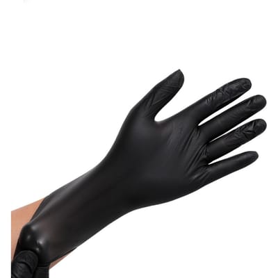 100 STUKS Voedselhandschoenen PVC Hoge Elasticiteit Beschermende Handschoenen voor Schoonmaken Catering Zwart M M black