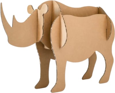 Kartonnen neushoorn - 82 x 22 x 49 cm - Kartent