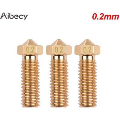 Aibecy 3 stuks 3D Printer Extruder Messing Vulkaan Nozzle M6 Draad Printerkop 1.2mm Uitgang voor Sidewinder X1 TEVO Little Monster 1.75mm Filament 1 goud