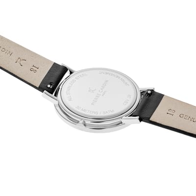 Pierre Cardin Belleville Tribute CBV.1001 Horloge - Leer - Zwart - Ø 39 mm