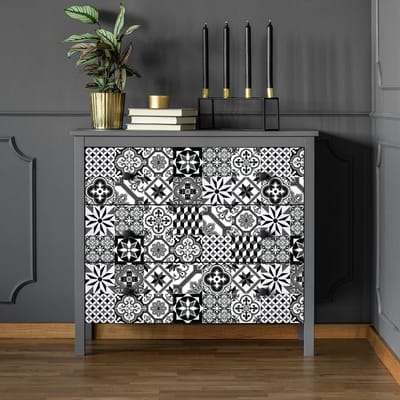 Decoratieve meubelstickers - 30 authentieke Ritano cementtegel meubelstickers - 30 stickers 20x20cm