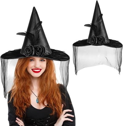 Vrouwelijke Halloween Heks Hoed voor Cosplay, Perfect voor Halloween Feesten en Carnaval Activiteiten