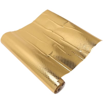 Autocollants en Papier d'Aluminium pour Cuisine Résistants à l'Huile Imperméables PVC Auto-Adhésifs Papier Peint Crédence de Cuisine pour Placard de Cuisine 60cmx2m / 23.6x78.7in or