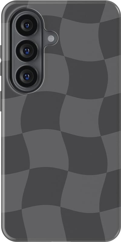 Checkered Warp Hoesje Samsung Galaxy S26 | Geschikt Voor Mag | Uniek Design Hoesje | Beschermhoes Samsung Galaxy S26 Grey Motion