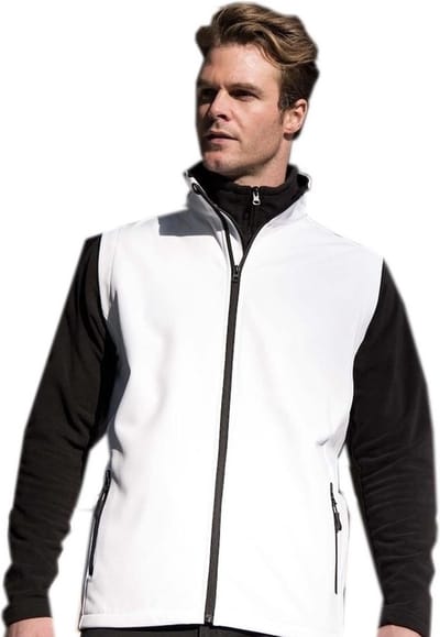 Result Softshell casual bodywarmer - heren - wit - Outdoorkleding - wandelen/zeilen - Mouwloze vesten S