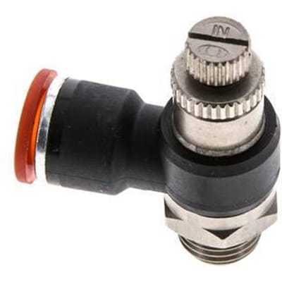L-stuk Regelventiel 10 mm - G1/4'' Regeling-in Messing/Nylon