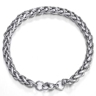 Vossenstaart Armband - 5mm - Zilver Kleurig - Staal - Schakelarmband - Armbanden Heren Dames - Papa Cadeau Voor Mannen - Vaderdag