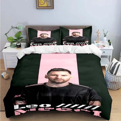 Mode Voetbalster M-Messi R-Ronaldo Print Beddengoed Set Dekbedovertrek Dekbed Bed Jeugd Kinderen Meisjes Jongens Luxe Cadeau 150*200cm 3pcs