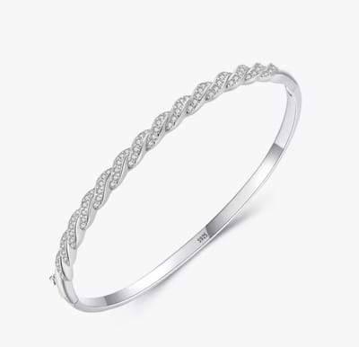 N3 Collecties Schitterende armbanden met kubieke zirkonia, Echt 925 sterling zilver, met verweven lijnen voor vrouwen