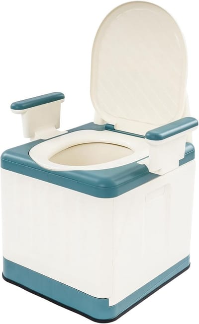 Draagbaar Toilet met Deksel en Handvatten - Nachtcommode voor Zorg en Reizen - 150kg