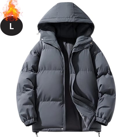 Livano Winterjas - Parka - Heren - Winter - Jas - Volwassen - Stijlvol - Met Capuchon - Gewatteerde Jas - Donkergrijs - L