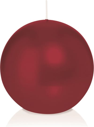 Trend Candles Bolkaars glad - bordeaux rood - 7 cm - 16 branduren - ronde kaarsen